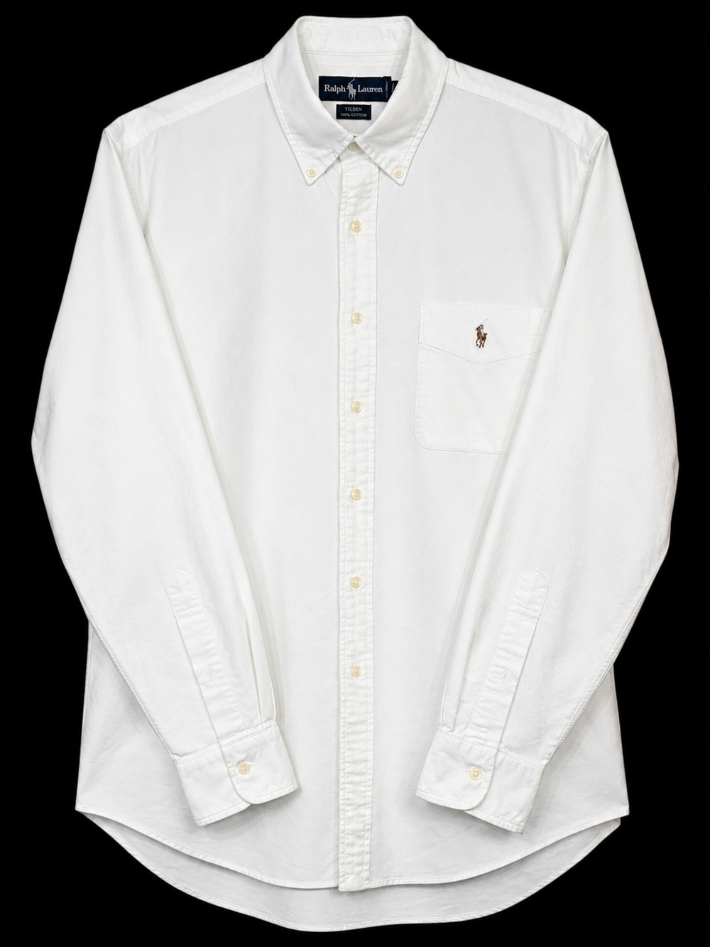 Ralph Lauren Tilden White Oxford Button Down Shirt Colorful Pony Logo Men's XL